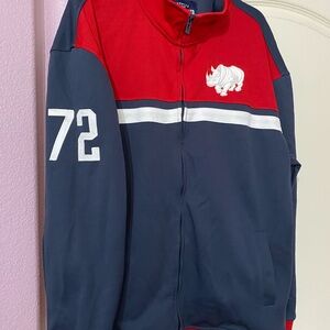 Ecko Unlimited Red and Navy Bomber Jacket